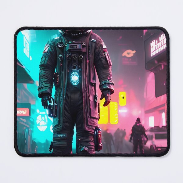 Item preview, Cyber City Astronaut Neon Landscape designed and sold by Skyluxdesign.