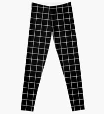 black grid minimalist design Leggings