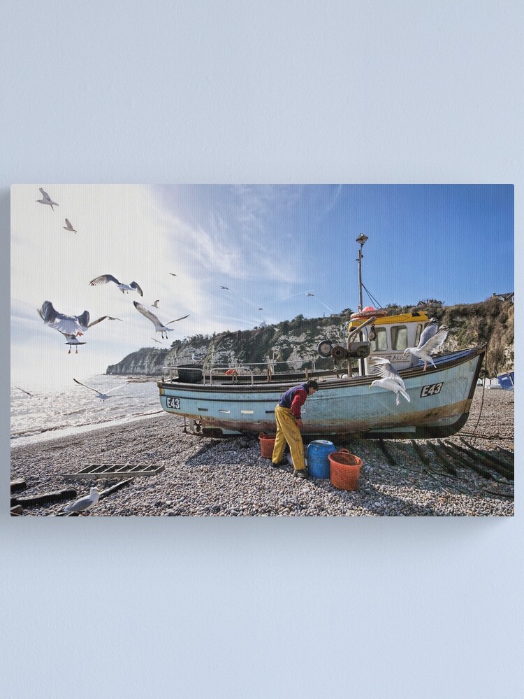 Alternate view of Preparing The Catch - Beer, Devon Canvas Print