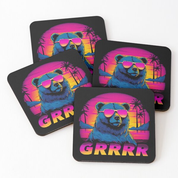 Item preview, GRRRR Synthwave Bear designed and sold by Albert Diggs.