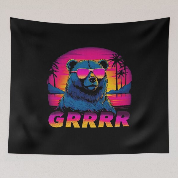 Item preview, GRRRR Synthwave Bear designed and sold by Albert Diggs.