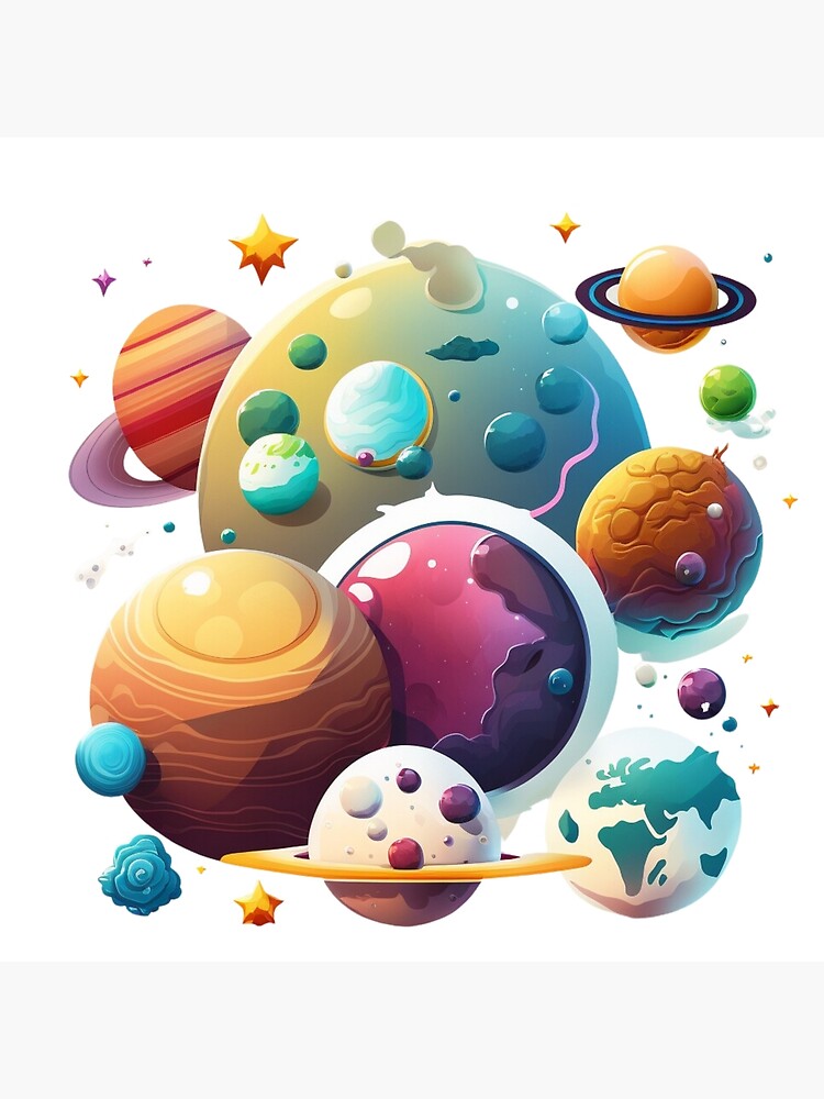Disover Colorful Planets in An Alternate universe Premium Matte Vertical Poster