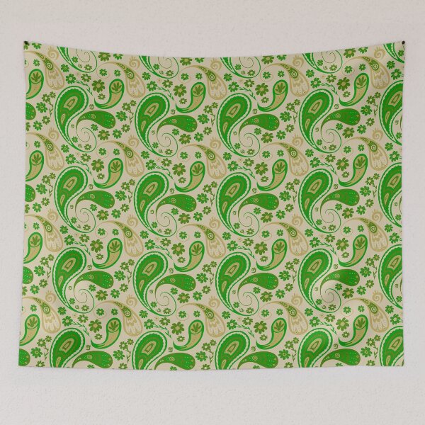Item preview, Spring Paisley in green designed and sold by PetleyPatterns.