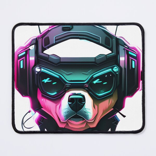 Item preview, dog mascot cyberpunk style designed and sold by ArtDesignUSA.