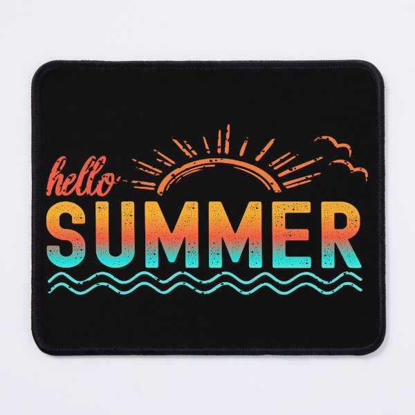 Item preview, Distressed Hello Summer | Colorful Sunset Gradient for Summer Lover - Black designed and sold by PearlMoonGrapes.