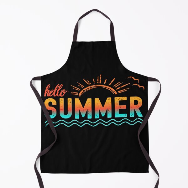 Item preview, Distressed Hello Summer | Colorful Sunset Gradient for Summer Lover - Black designed and sold by PearlMoonGrapes.