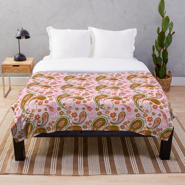 Aperçu de l'œuvre Spring Paisley en rose et orange créée et vendue par PetleyPatterns.