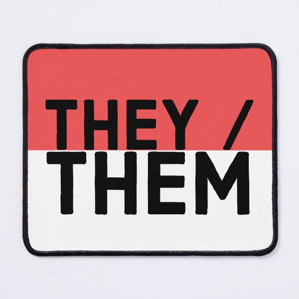 Item preview, They/Them pronouns on a red and white background designed and sold by MxA19.