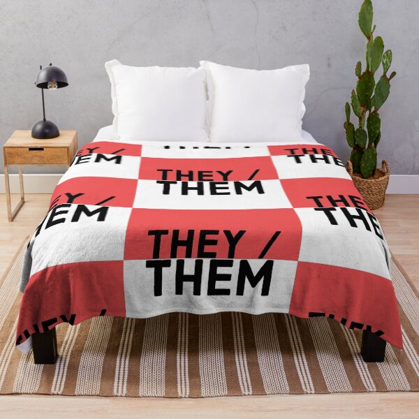 Item preview, They/Them pronouns on a red and white background designed and sold by MxA19.