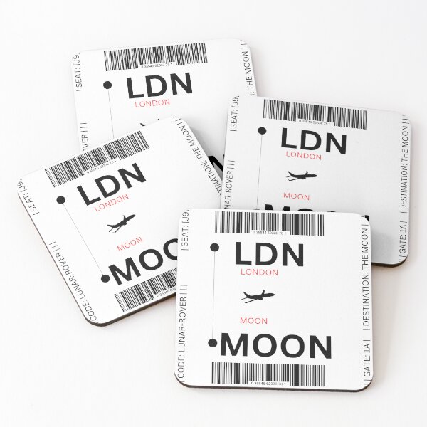 Item preview, Fly Me to the Moon: Boarding Pass LDN to Moon. designed and sold by RedArtG09.
