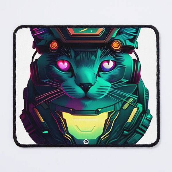 Item preview, cat mascot cyberpunk style designed and sold by ArtDesignUSA.