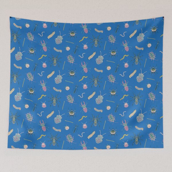 Item preview, Beetles and bugs - blue background designed and sold by LucyFaulke.