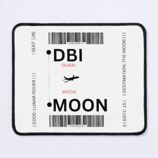 Item preview, Fly Me to the Moon: Boarding Pass Dubai to Moon designed and sold by RedArtG09.