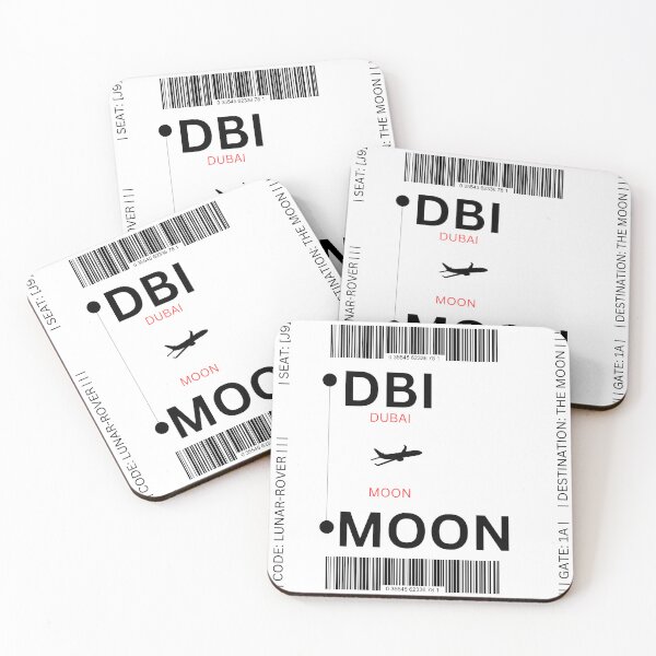 Item preview, Fly Me to the Moon: Boarding Pass Dubai to Moon designed and sold by RedArtG09.