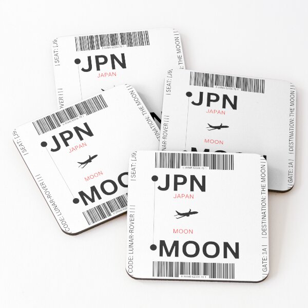 Item preview, Fly Me to the Moon: Boarding Pass Japan to Moon designed and sold by RedArtG09.