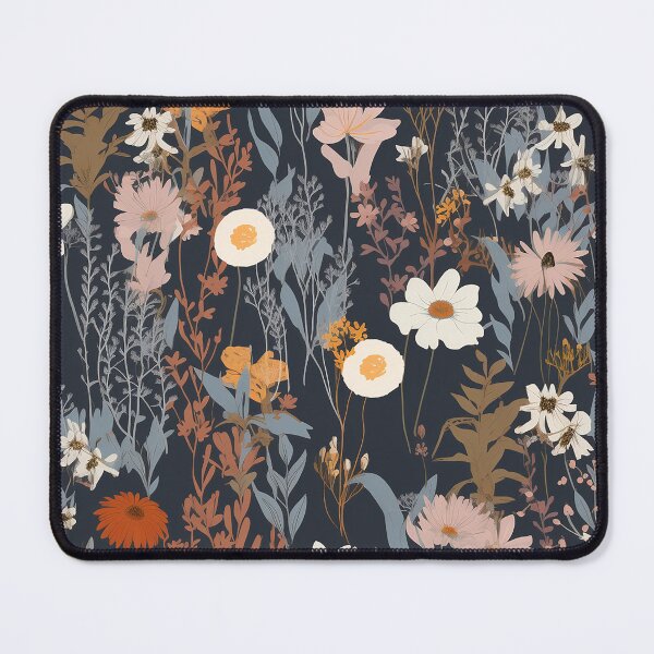 Item preview, Black vintage flower pattern  designed and sold by PolarInk.