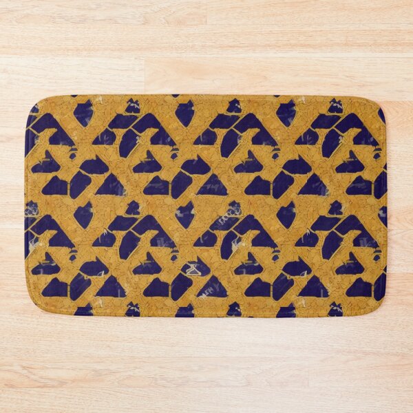 Item preview, Retro Tile Pattern Yellow and Dark Blue designed and sold by RetroTile.