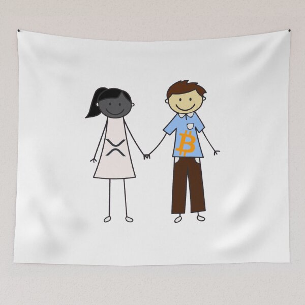 Item preview, Bitcoin & XRP Interracial Couple designed and sold by Cryptotease.
