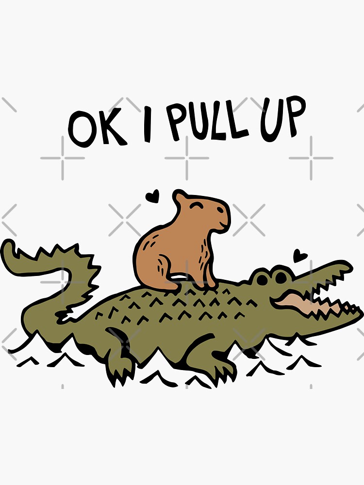 Capybara crocodile Design' Sticker