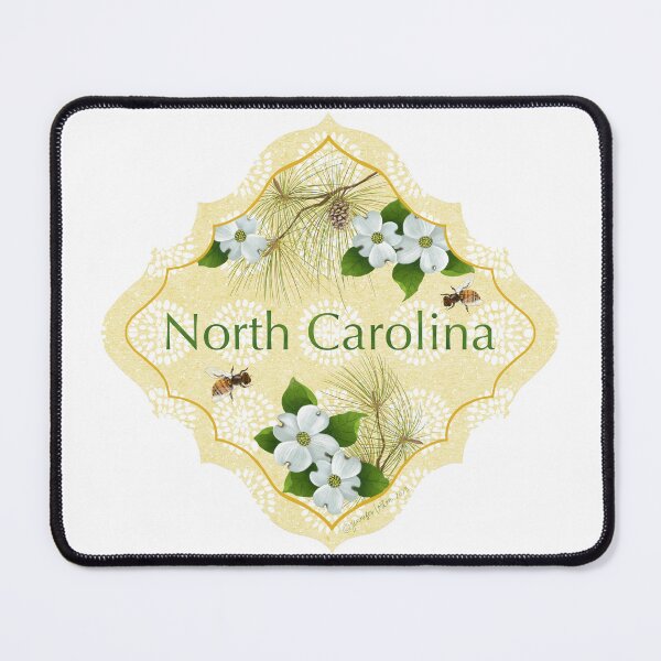 Item preview, North Carolina State Pride| North Carolina State Flower Dogwood Pine Tree Honybee | US State Collection State Icon Illustration  designed and sold by JourneyHomeMade.