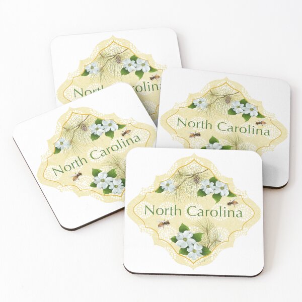 Item preview, North Carolina State Pride| North Carolina State Flower Dogwood Pine Tree Honybee | US State Collection State Icon Illustration  designed and sold by JourneyHomeMade.