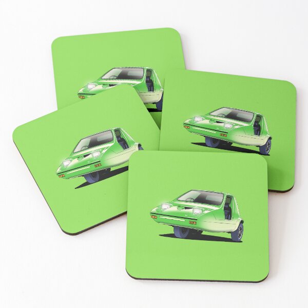 Item preview, Bond Bug three wheel car in lime green designed and sold by Webazoot Industries - Car Art.