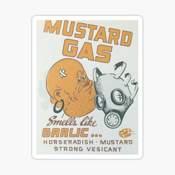 Vista previa del artículo con la obra «Cartel vintage - Gas mostaza», diseñado y vendido por mosfunky.