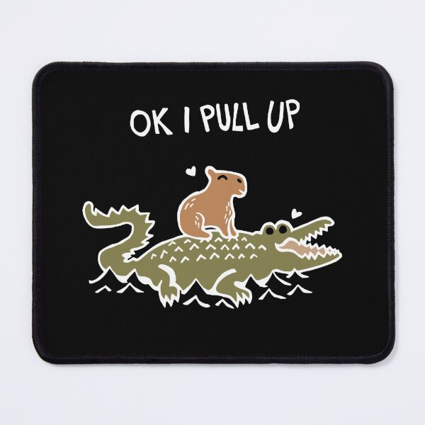 Item preview, OK I Pull Up Capybara and Crocodile Love (White) designed and sold by Graograman.