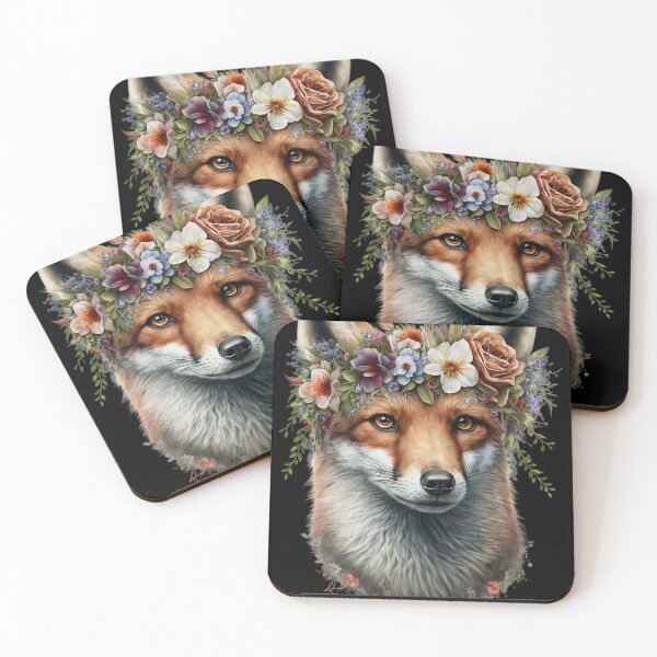 Item preview, Fox with a crown of flowers designed and sold by EternalDelight1.