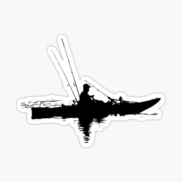 KAYAK FISHING FISHERMAN Lake Fish Kayaking Car Bumper Vinyl Sticker Decal  4X5 $3.50 - PicClick