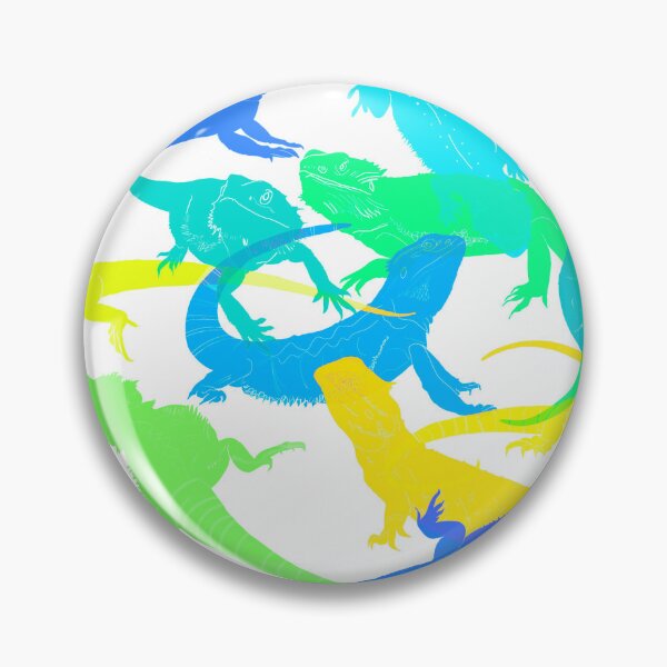 Item preview, Blue, Green, Teal, and yellow Bearded Dragon pattern  designed and sold by saint-shores.