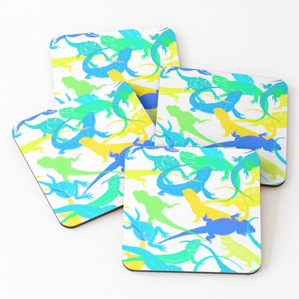 Item preview, Blue, Green, Teal, and yellow Bearded Dragon pattern  designed and sold by saint-shores.