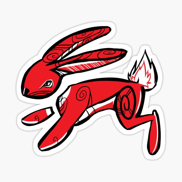 Red Rabbit Sticker