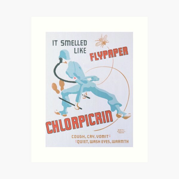 Vista previa del artículo con la obra «Cartel vintage - Clorpicrina», diseñado y vendido por mosfunky.