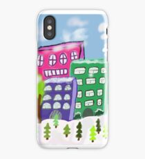Snowy city scene iPhone Case