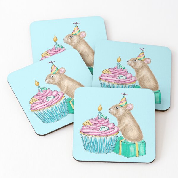 Item preview, Birthday Cupcake Pika illustration Aqua Background designed and sold by Sockstomistic.