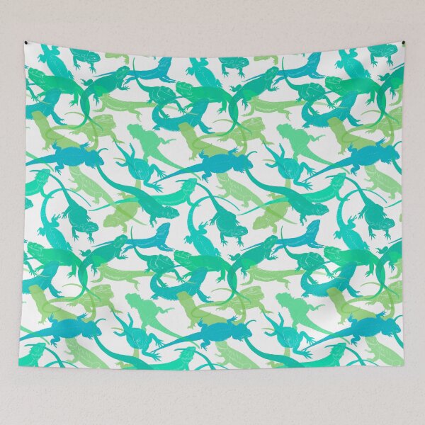 Item preview, Blue and Green faded Bearded Dragon pattern  designed and sold by saint-shores.