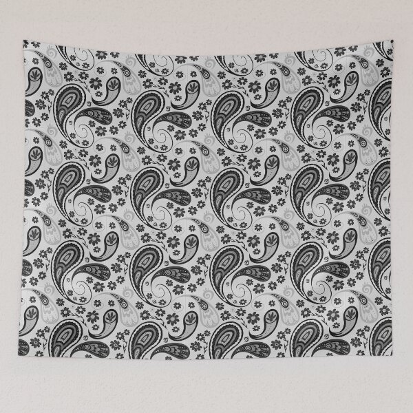 Item preview, Spring Paisley in black and white designed and sold by PetleyPatterns.