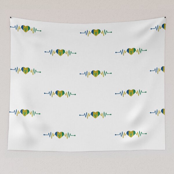 Item preview, Saint Vincent heartbeat - Heart Flag - I Love Saint Vincent and the Grenadines designed and sold by Fun-World.