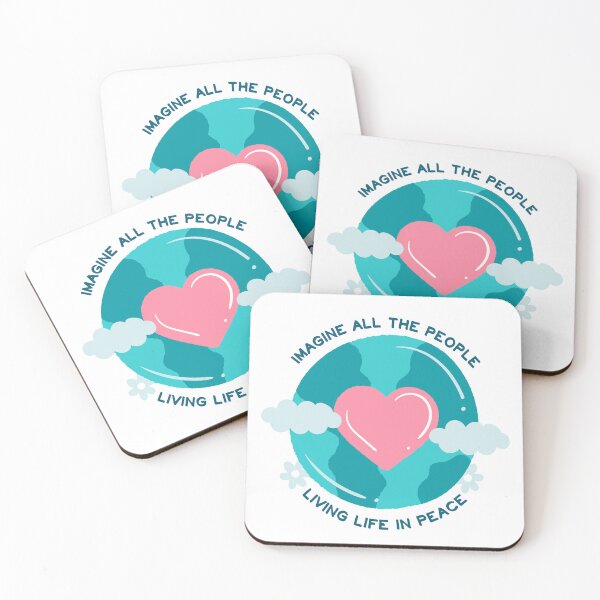 Item preview, Imagine All The People Living Life In Peace Motivation Quotes by John Lennon - Green designed and sold by CataRedBubble.