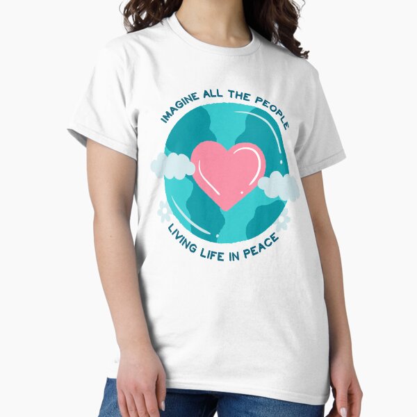 Item preview, Imagine All The People Living Life In Peace Motivation Quotes by John Lennon - Green designed and sold by CataRedBubble.