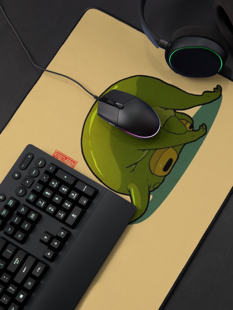 Thumbnail 4 of 5, Mouse Pad, Monday Mood Yoga Frog Folded designed and sold by DingHuArt.