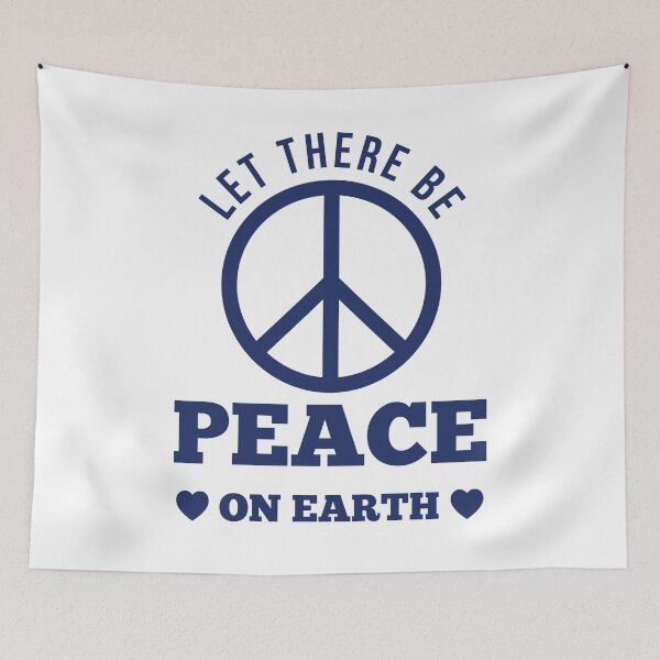 Item preview, Let There Be Peace - Inspirational Quote T-Shirt Blue designed and sold by CataRedBubble.