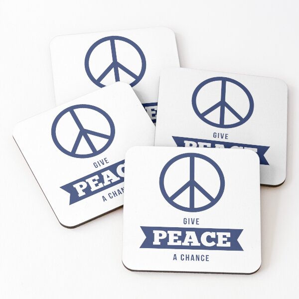 Item preview, Give Peace a Chance - Inspirational Quote T-Shirt Blue designed and sold by CataRedBubble.