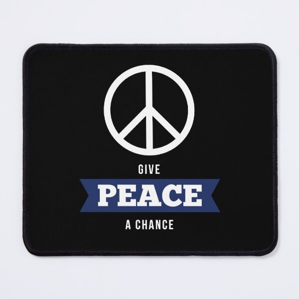 Item preview, Give Peace a Chance - Inspirational Quote T-Shirt Blue designed and sold by CataRedBubble.