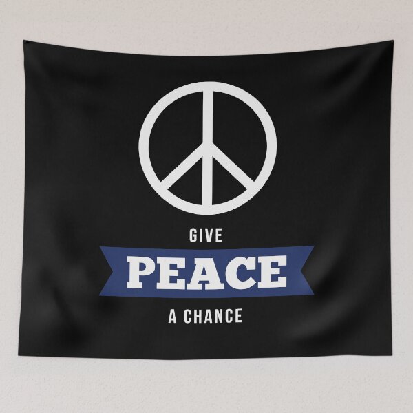 Item preview, Give Peace a Chance - Inspirational Quote T-Shirt Blue designed and sold by CataRedBubble.