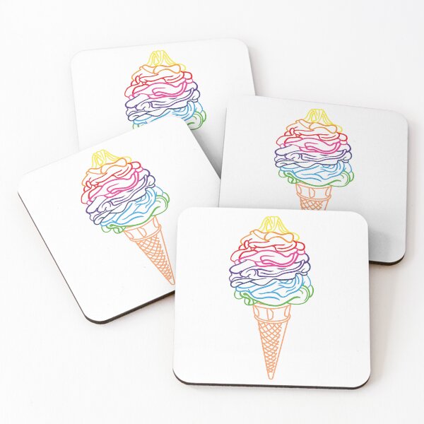 Item preview, Soft Serve Whippy Rainbow Icecream Cone Line Art designed and sold by Ciara Shortall.