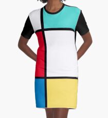 Color Block Retro Graphic T-Shirt Dress
