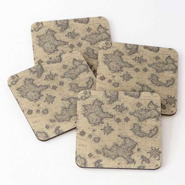 Item preview, Throw Pillow With An Ancient Imaginary Map Illustration designed and sold by Sowari-Pillows.