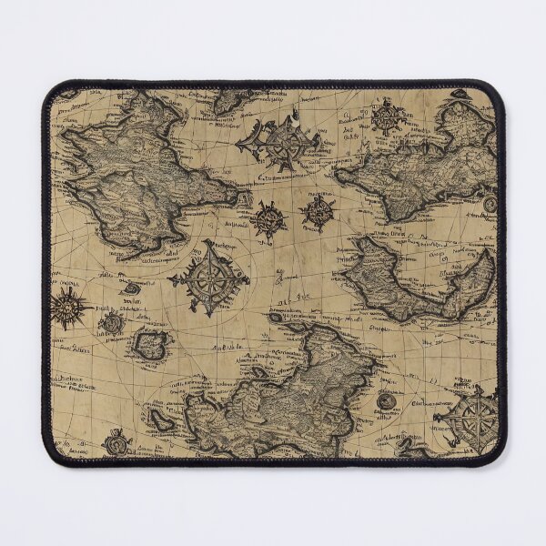 Item preview, Throw Pillow With An Ancient Imaginary Map Illustration designed and sold by Sowari-Pillows.